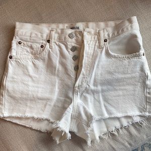 AGOLDE White Jean Shorts